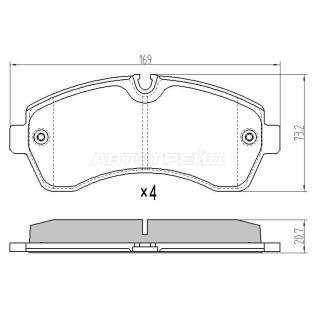 Колодки тормозные перед MERCEDES SPRINTER 06- 5-T SAT