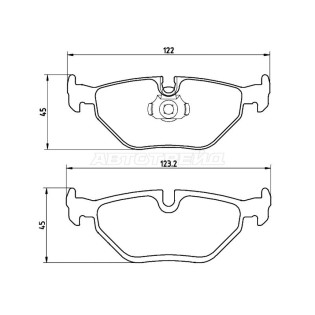 Колодки тормозные задн BMW 5 E39 95-03/ALPINA B10 E39 96-04 BREMBO