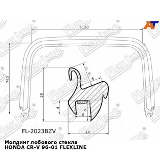 Молдинг лобового стекла HONDA CR-V 96-01 FLEXLINE