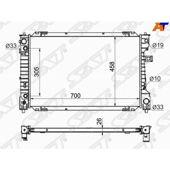 Радиатор FORD ESCAPE 2.0/2.3 07- SAT