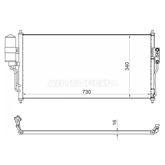 Радиатор кондиционера NISSAN ALMERA B10 07- EURO SAT