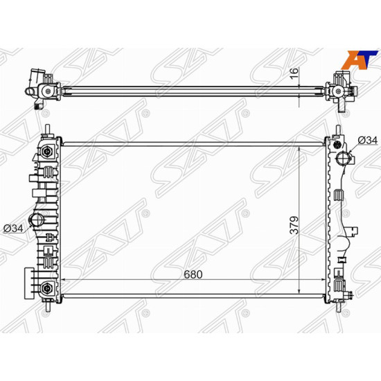 Радиатор OPEL INSIGNIA 2.0T (бензин) 08- SAT