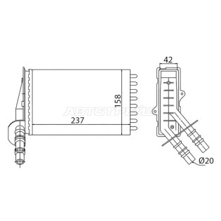 Радиатор отопителя салона  RENAULT CLIO 98-/CLIO SYMBOL 01-/CLIO 01-(трубчатый) SAT