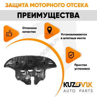Защита пыльник двигателя Kia Sportage 4 (2016-2018) пластиковая KUZOVIK